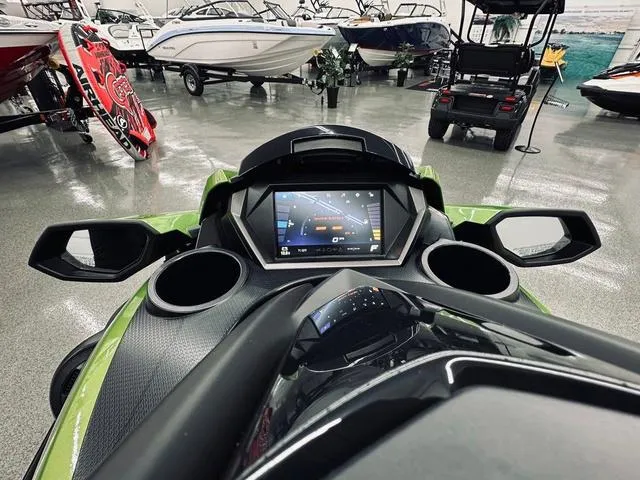 Slide: The Image of 2024 Yamaha WaveRunner FX Cruiser SVHO dashboard with digital display in showroom. - 6