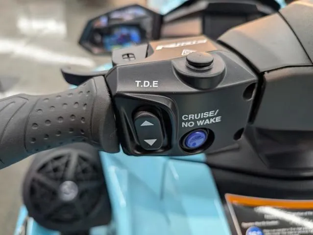 Slide: The Image of 2025 Yamaha WaveRunner VX® Limited HO handlebar controls, featuring T.D.E and Cruise/No Wake buttons. - 5