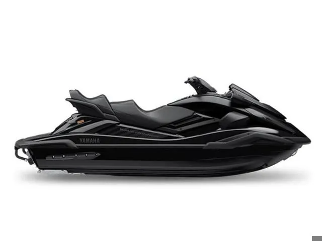 Slide: The Image of 2025 Yamaha WaveRunner FX Cruiser SVHO in sleek black design, side view. - 1