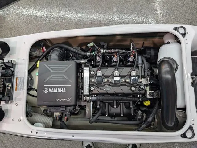 Slide: The Image of Engine compartment of a 2025 Yamaha WaveRunner SuperJet, showcasing internal components and design. - 5