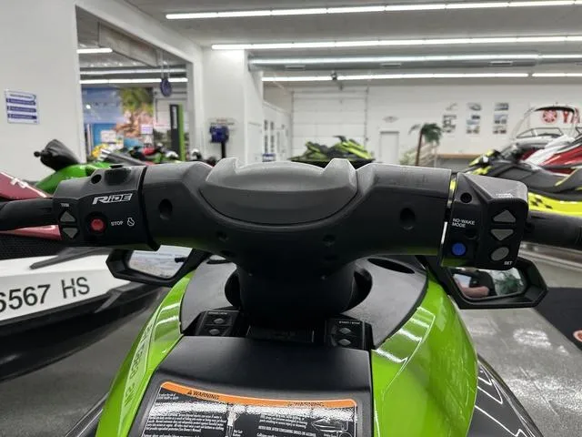 Slide: The Image of 2016 Yamaha WaveRunner FX SVHO handlebars in a showroom setting. - 7