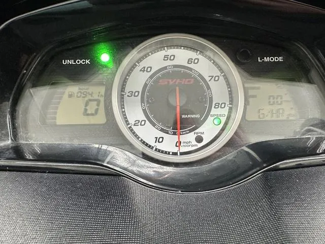 Slide: The Image of Dashboard of a 2016 Yamaha WaveRunner FX SVHO showing speedometer and indicators. - 8