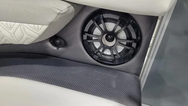 Slide: The Image of 2024 Hurricane FunDeck 2360 SBC OB boat interior speaker detail. - 8