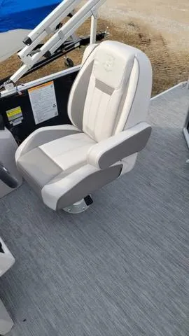 Slide: The Image of 2024 Godfrey Pontoons Xperience 2086 CX captain's chair, featuring plush, ergonomic design. - 5