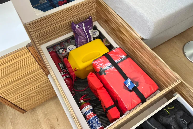 Slide: The Image of Electrical compartment of Balance 482 yacht, showcasing wiring and components, 2021 model. - 105