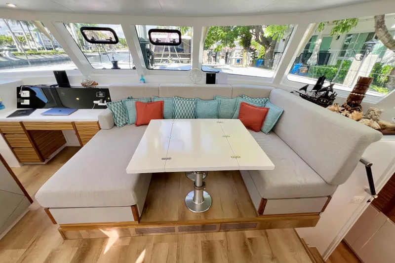 Slide: The Image of Modern interior of 2021 Balance 482 yacht with sleek kitchen and spacious seating area. - 44