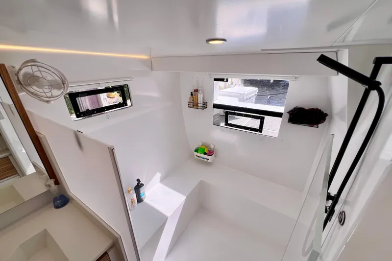 Slide: The Image of Drawer with glassware and utensils in Balance 482, 2021 model, on wooden floor. - 61