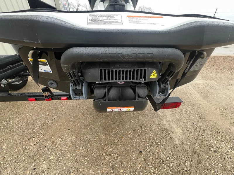 Slide: The Image of Rear view of a 2014 Sea-Doo Wake Pro 215 jet ski on a trailer. - 6