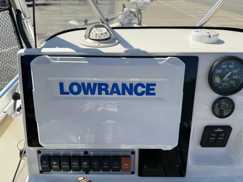 Slide: The Image of Control panel of 2020 Key West 210 BR boat with Lowrance navigation system. - 8