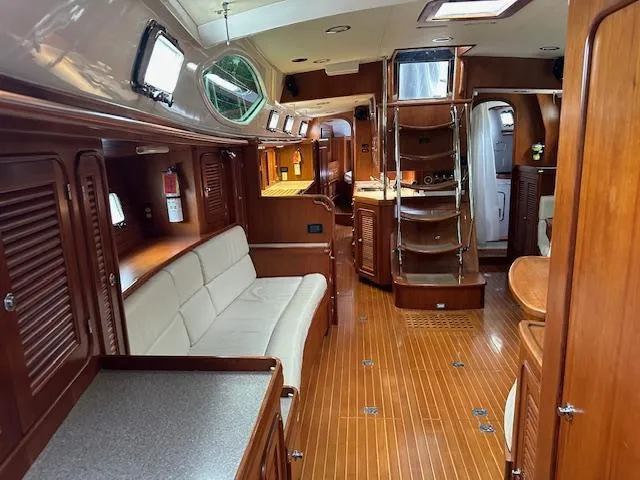 Slide: The Image of Luxurious interior of 2014 Passport 545 Vista yacht with wooden finishes and modern amenities. - 2