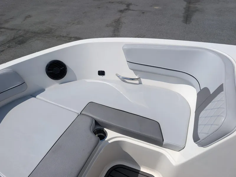 Slide: The Image of 2023 Bayliner VR5 Bowrider I/O interior with sleek seating and modern design. - 20