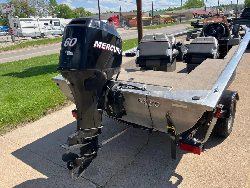 Slide: The Image of 2007 Tracker Pro Crappie 175 boat with Mercury 60 outboard motor on a trailer. - 3