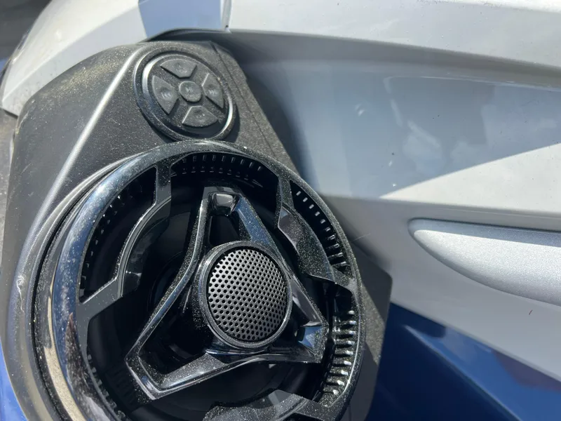 Slide: The Image of Close-up of 2023 Sea-Doo GTX 300 speaker and control panel. - 3