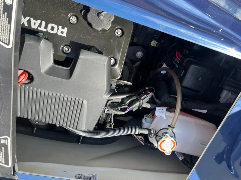 Slide: The Image of 2023 Sea-Doo GTX 300 engine compartment with Rotax engine components visible. - 4
