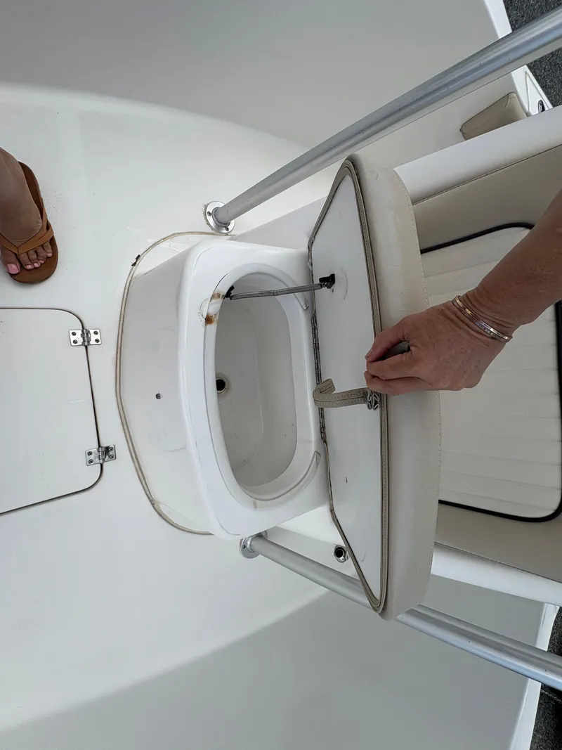 Slide: The Image of 2017 Sea Fox 206 Commander boat interior with open storage compartment. - 22