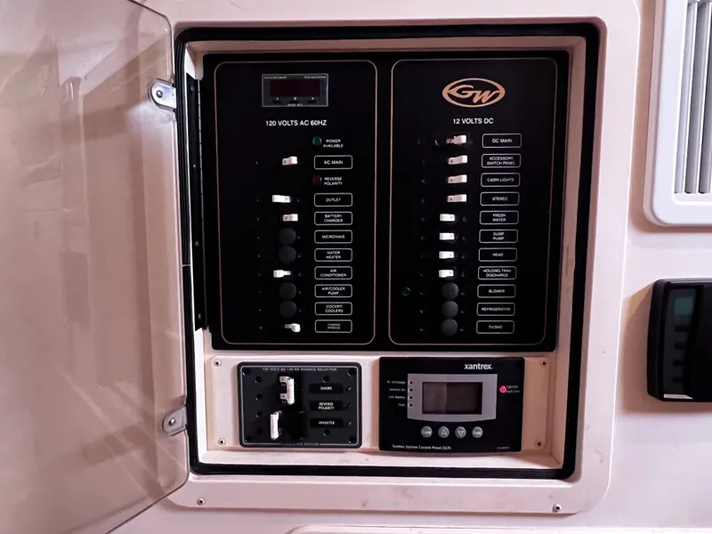 Slide: The Image of Electrical control panel on a 2015 Grady-White 336 Canyon boat. - 33