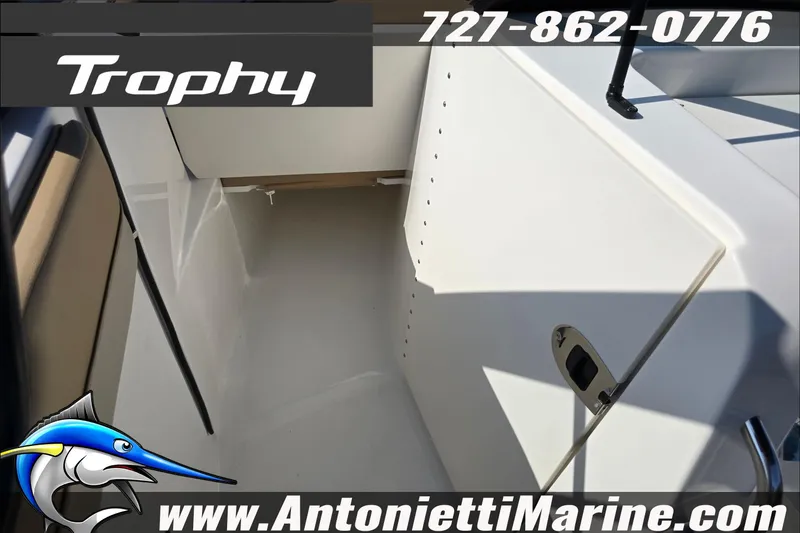 Slide: The Image of 2025 Trophy T22 SC boat seat with contact details for Antonietti Marine. - 64