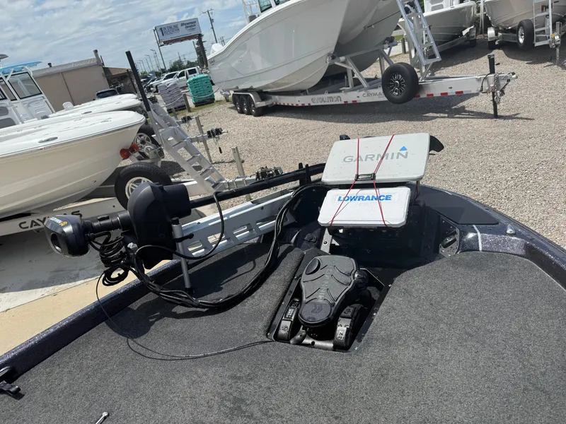 Slide: The Image of 2023 Skeeter ZXR 20 boat with Garmin and Lowrance equipment on deck. - 12