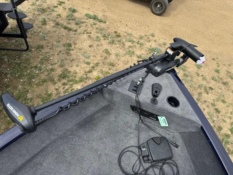 Slide: The Image of 2025 Tracker Pro Guide V-175 WT boat with trolling motor and foot pedal on deck. - 19