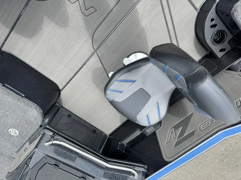 Slide: The Image of 2025 Nitro ZV21 Pro boat interior with sleek seating and modern design. - 8