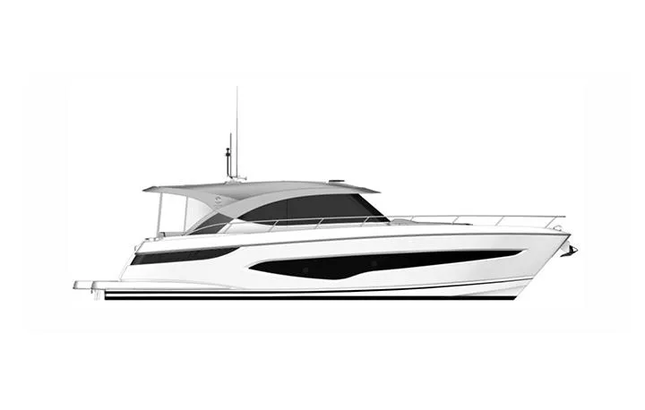 The Image of 2026 Riviera 4300 SPORT YACHT, sleek design, side profile view, modern luxury vessel. - 1