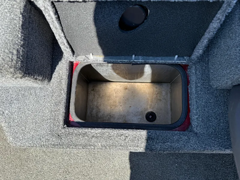 Slide: The Image of 2019 Tracker Pro Team 175 TXW livewell compartment, open and empty. - 17