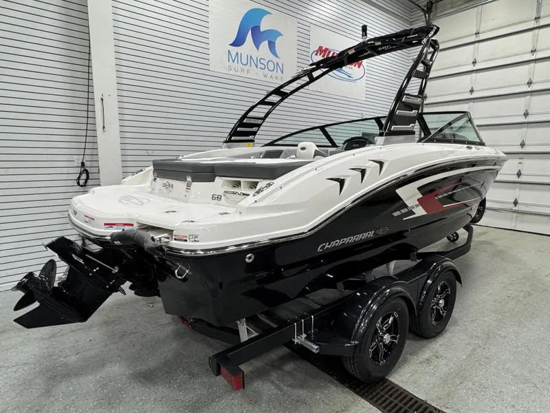 Slide: The Image of 2025 Chaparral 21 SSi boat interior with stylish seating and modern design. - 3