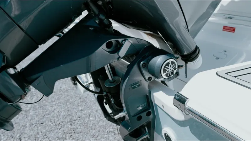 Slide: The Image of 2025 Tidewater 210 LXF boat with Yamaha outboard motor detail. - 15