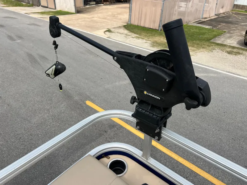 Slide: The Image of Fishing rod holder on 2017 Sun Tracker Fishin' Barge 22 DLX pontoon boat. - 23