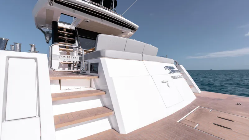 Slide: The Image of 2024 Pardo Yachts E60 luxury yacht with sleek design and spacious deck. - 36