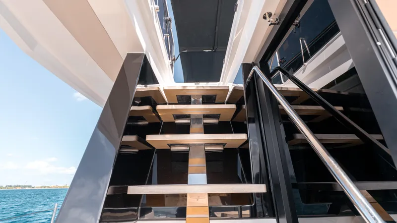 Slide: The Image of 2024 Pardo Yachts E60 staircase with sleek design and modern finishes. - 33