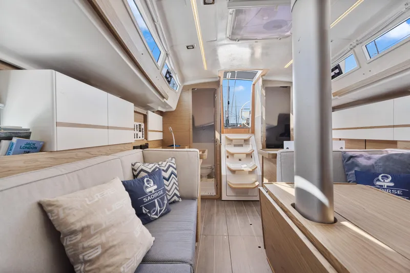 Slide: The Image of Luxurious interior of 2017 Elan E4 yacht with modern design and comfortable seating. - 31