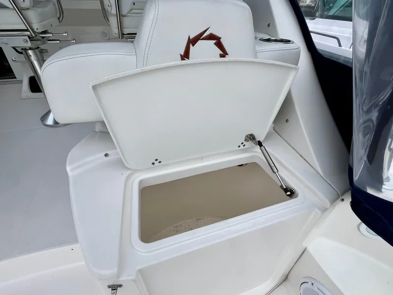 Slide: The Image of 2011 Fountain 38 Sportfish Cruiser, open storage compartment on deck. - 43