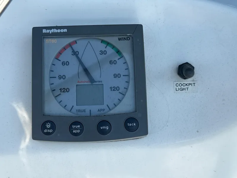 Slide: The Image of Raytheon ST60 wind gauge on 1997 Beneteau 50 yacht cockpit panel. - 19