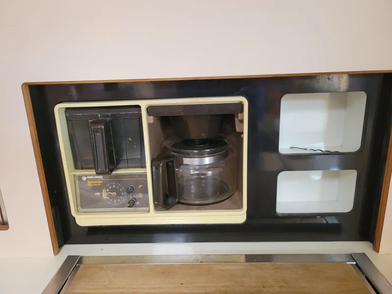 Slide: The Image of Built-in coffee maker on 1989 Sea Ray 340 Sundancer yacht kitchen. - 33