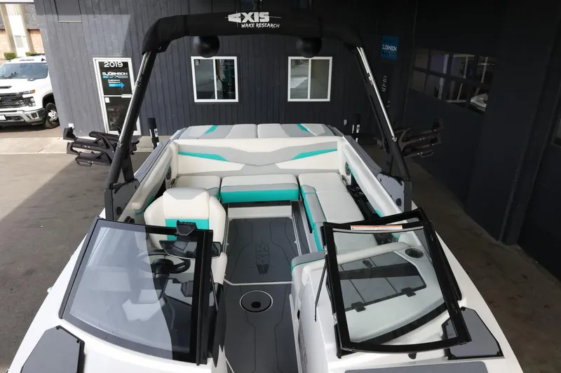 Slide: The Image of 2023 Axis T220 boat interior with modern seating and sleek design. - 19