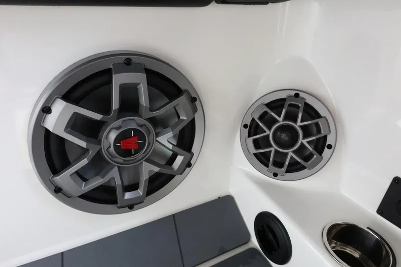 Slide: The Image of 2023 Axis T220 boat speakers, featuring sleek design and modern audio technology. - 29