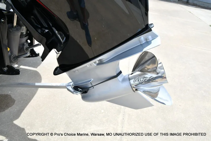 Slide: The Image of 2024 Nitro Z20 Pro boat motor with Fury propeller on concrete surface. - 23