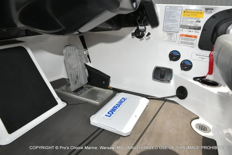 Slide: The Image of Interior of 2024 Nitro Z20 Pro boat with Lowrance equipment and control panel. - 46