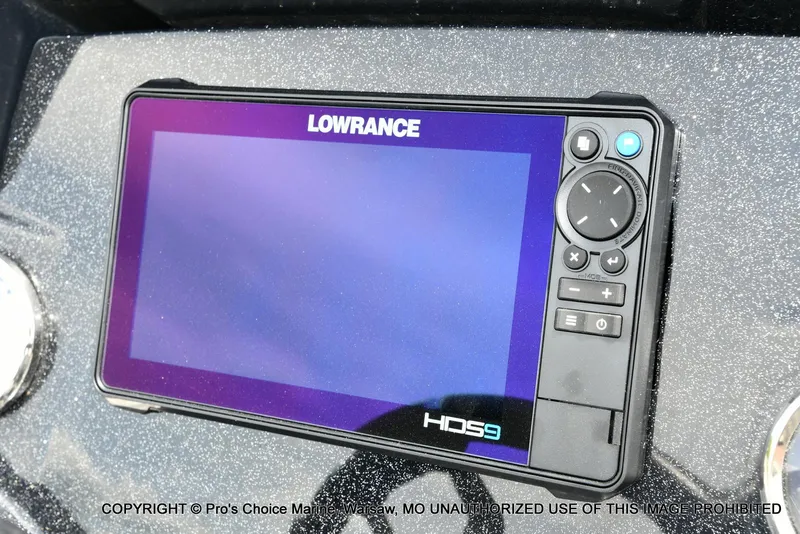 Slide: The Image of Lowrance HDS9 fishfinder on 2024 Nitro Z20 Pro boat dashboard. - 7