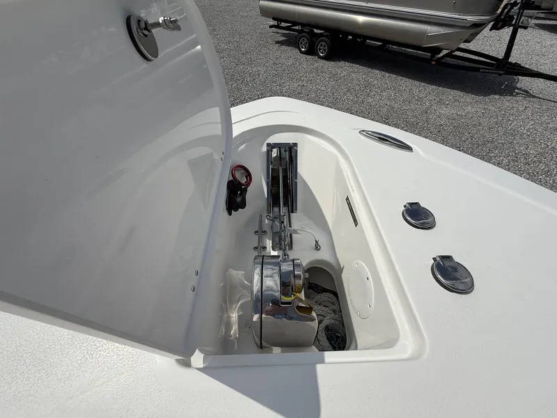 Slide: The Image of 2025 Tidewater 232 CC Adventure anchor compartment with Seakeeper Ride technology. - 14