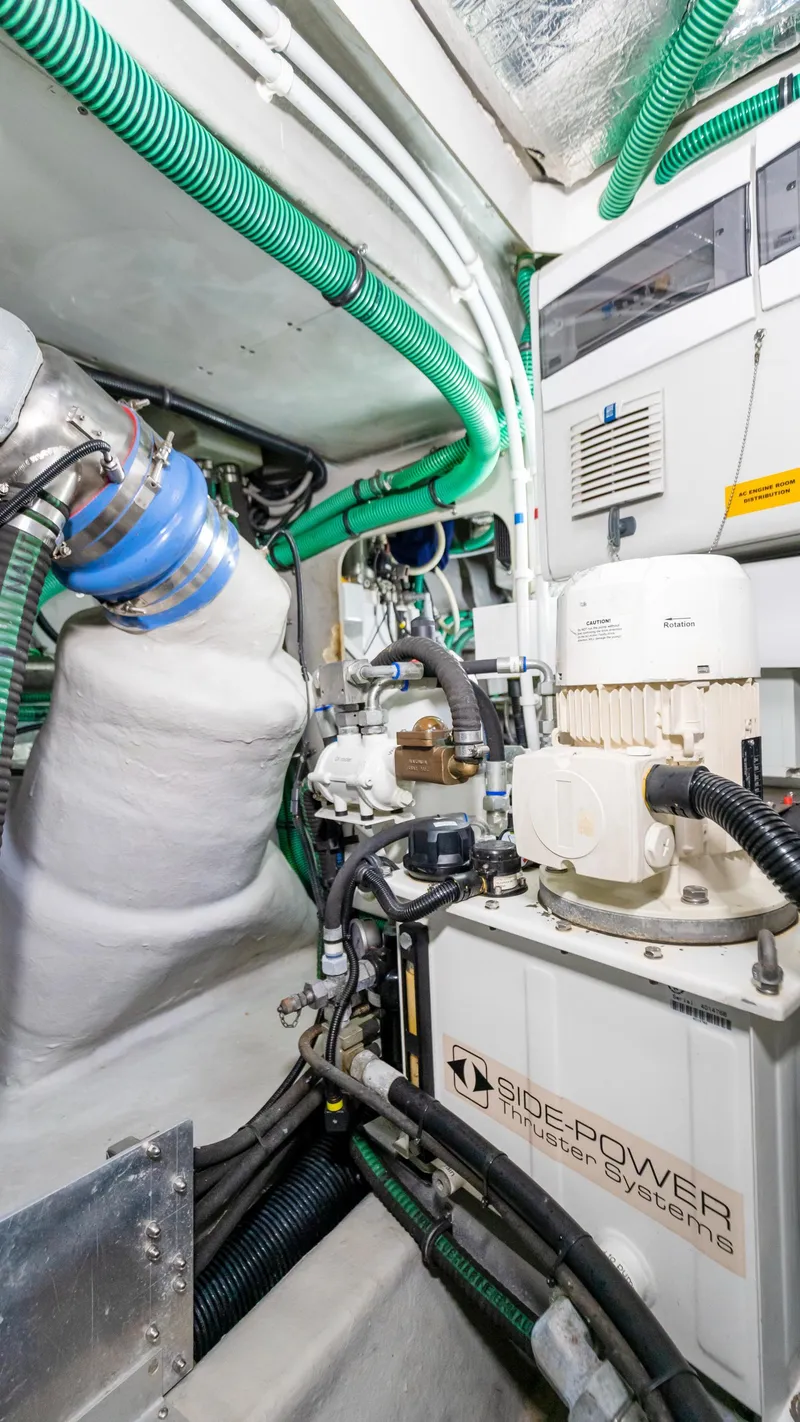 Slide: The Image of Engine room of 2016 Sunseeker Manhattan 55 yacht with Side-Power thruster system. - 105