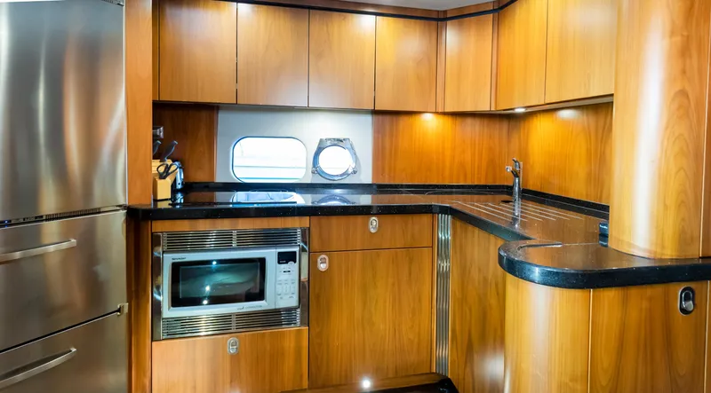Slide: The Image of Luxurious kitchen interior of 2016 Sunseeker Manhattan 55 yacht with modern appliances. - 22