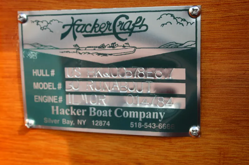 Slide: The Image of Hacker-Craft 30 boat nameplate, 2017 model, Silver Bay, NY, Hacker Boat Company. - 22
