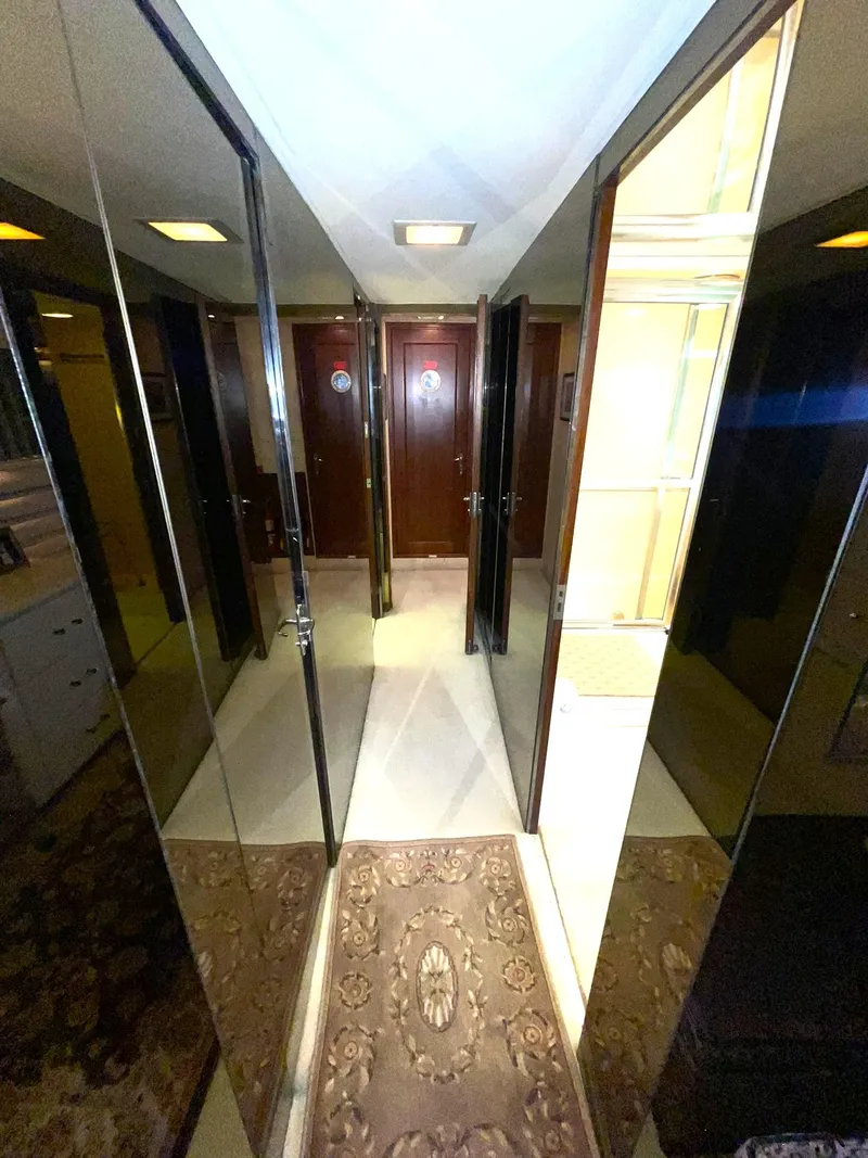 Slide: The Image of COMPANIONWAY TO MASTER STATEROOM LOOKING FORWARD TO ENGINE ROOM DOOR - 25