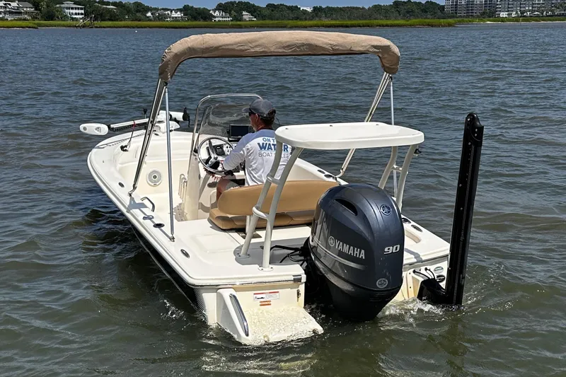 Slide: The Image of 2020 Scout 177 Sport boat with Yamaha engine on water. - 3