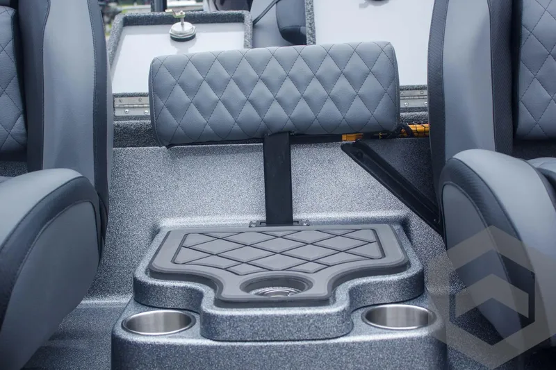 Slide: The Image of 2025 Caymas CX 21 PRO interior with quilted seats and cup holders. - 37