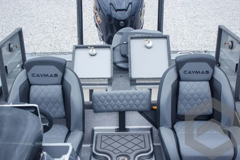 Slide: The Image of 2025 Caymas CX 21 PRO boat interior with dual seats and storage compartments. - 45