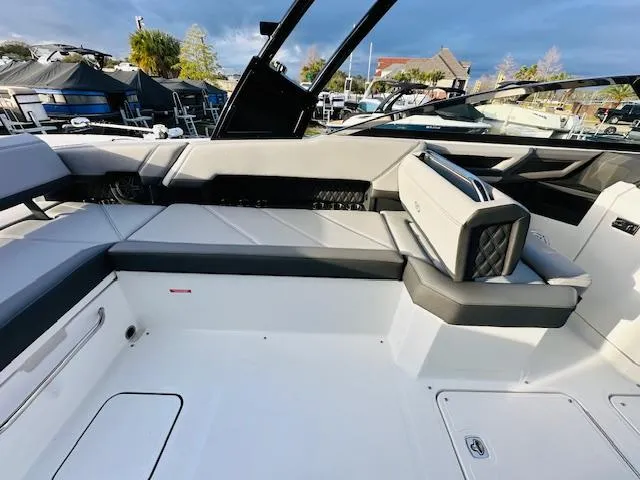 Slide: The Image of Luxurious interior of 2022 Cobalt R8 boat with sleek seating and modern design. - 13