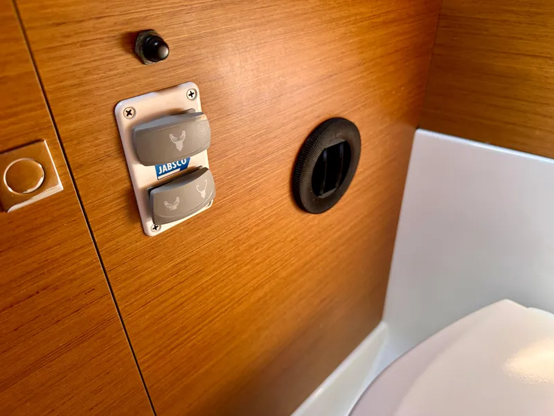 Slide: The Image of Control panel in Jeanneau Sun Odyssey 419 yacht bathroom, 2018 model. - 42